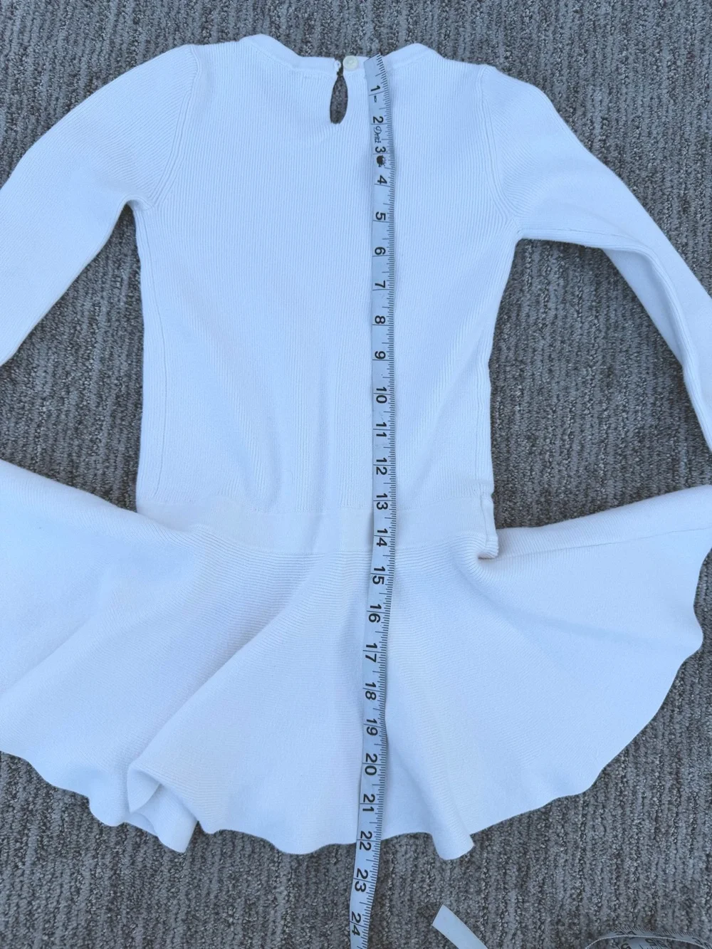 Gap Kids Girls White Ribbed Knit Dress Long Sleeve Size XS (4-5) Casual Cute